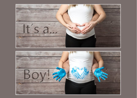 it´s a boy foto composing babybauch